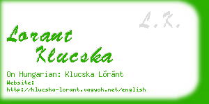 lorant klucska business card
